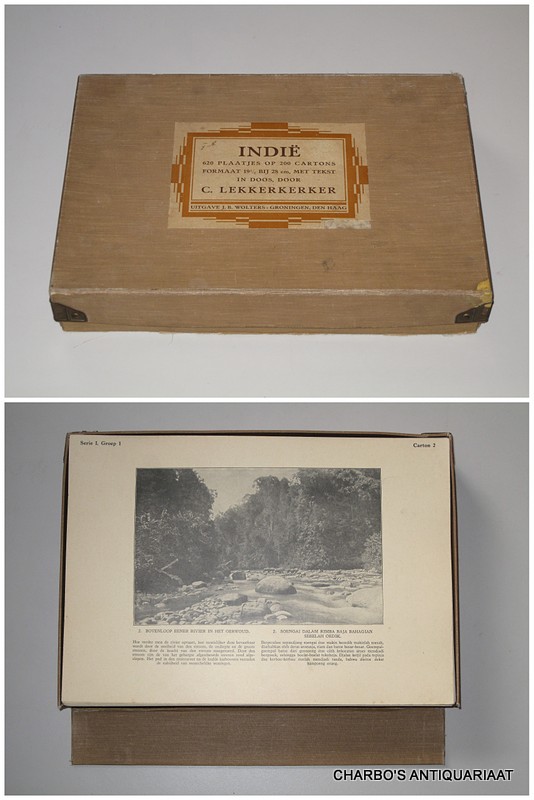 LEKKERKERKER, C. (text), -  Indi. 620 plaatjes op 200 cartons, formaat 19 bij 28 cm.