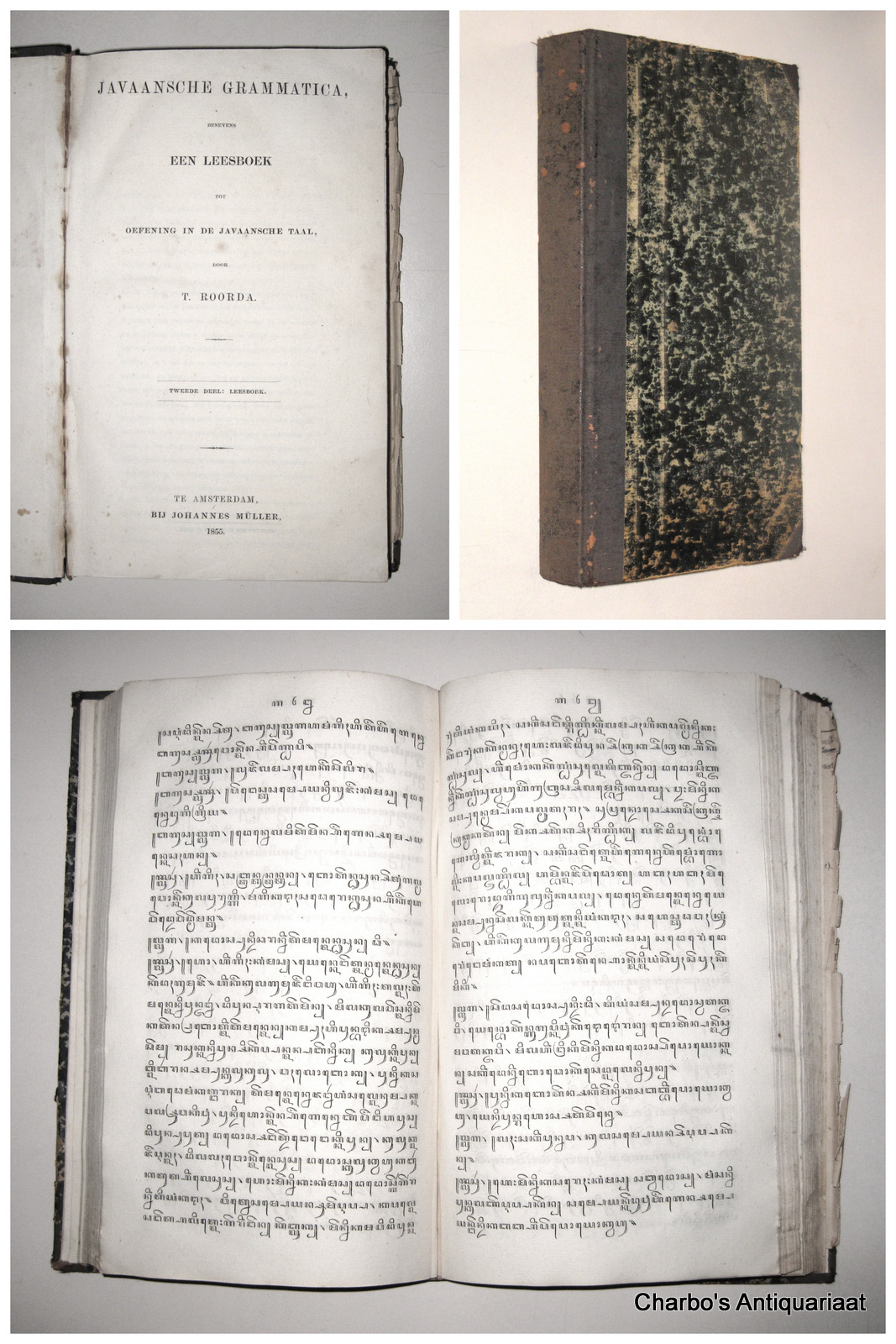 ROORDA, T., -  Javaansche grammatica, benevens een leesboek tot oefening in de Javaansche taal. Tweede deel: Leesboek.