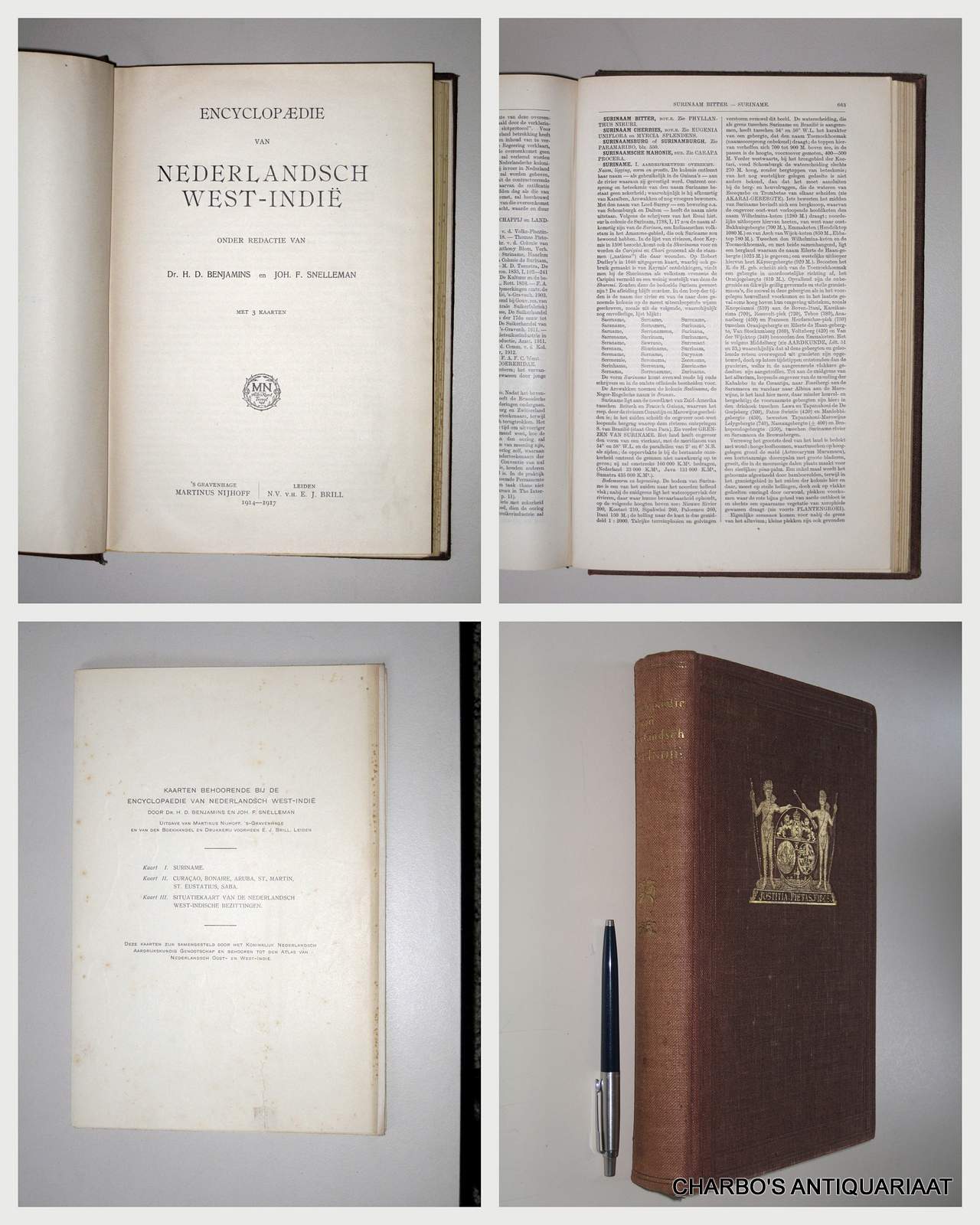 BENJAMINS, H.D. & J.F. SNELLEMAN (eds.), -  Encyclopaedie van Nederlandsch West-Indi.