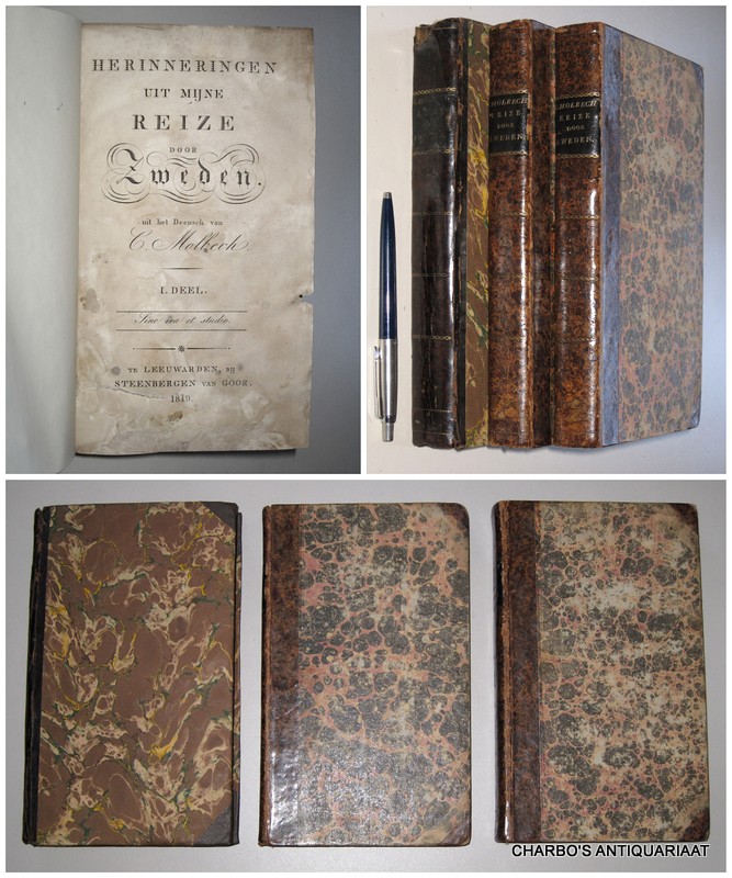 MOLBECH, CHRISTIAN, -  Herinneringen uit mijne reize door Zweden. Uit het Deensch. [Dutch transl. from the German ed. Altona, 1818].