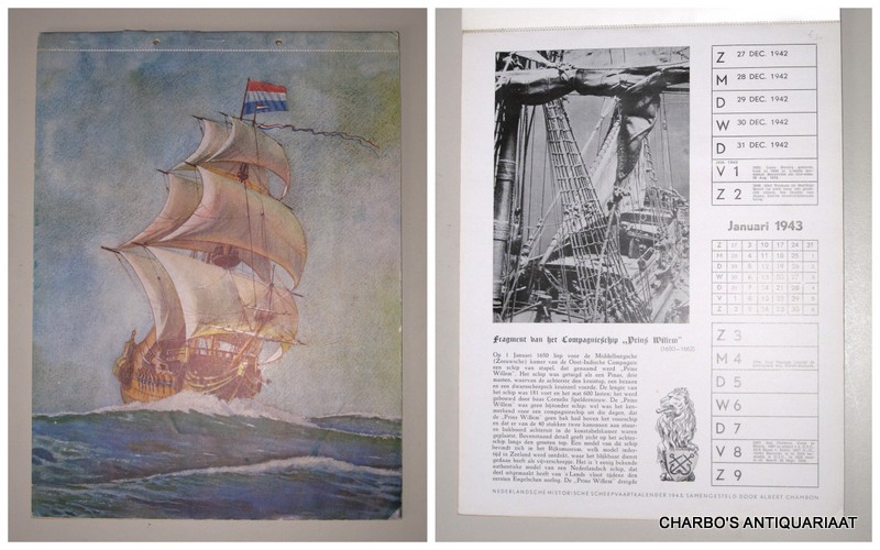 CHAMBON, A. (samenst.), -  Nederlandsche historische scheepvaartkalender 1943.
