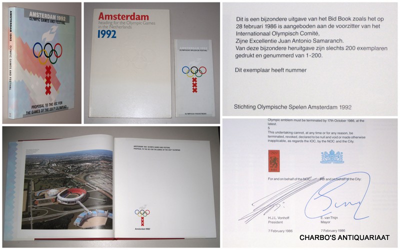 OLYMPICS. -  Amsterdam 1992 Olympic games and festival. Proposal to the  IOC for the Games of the XXVth Olympiad.