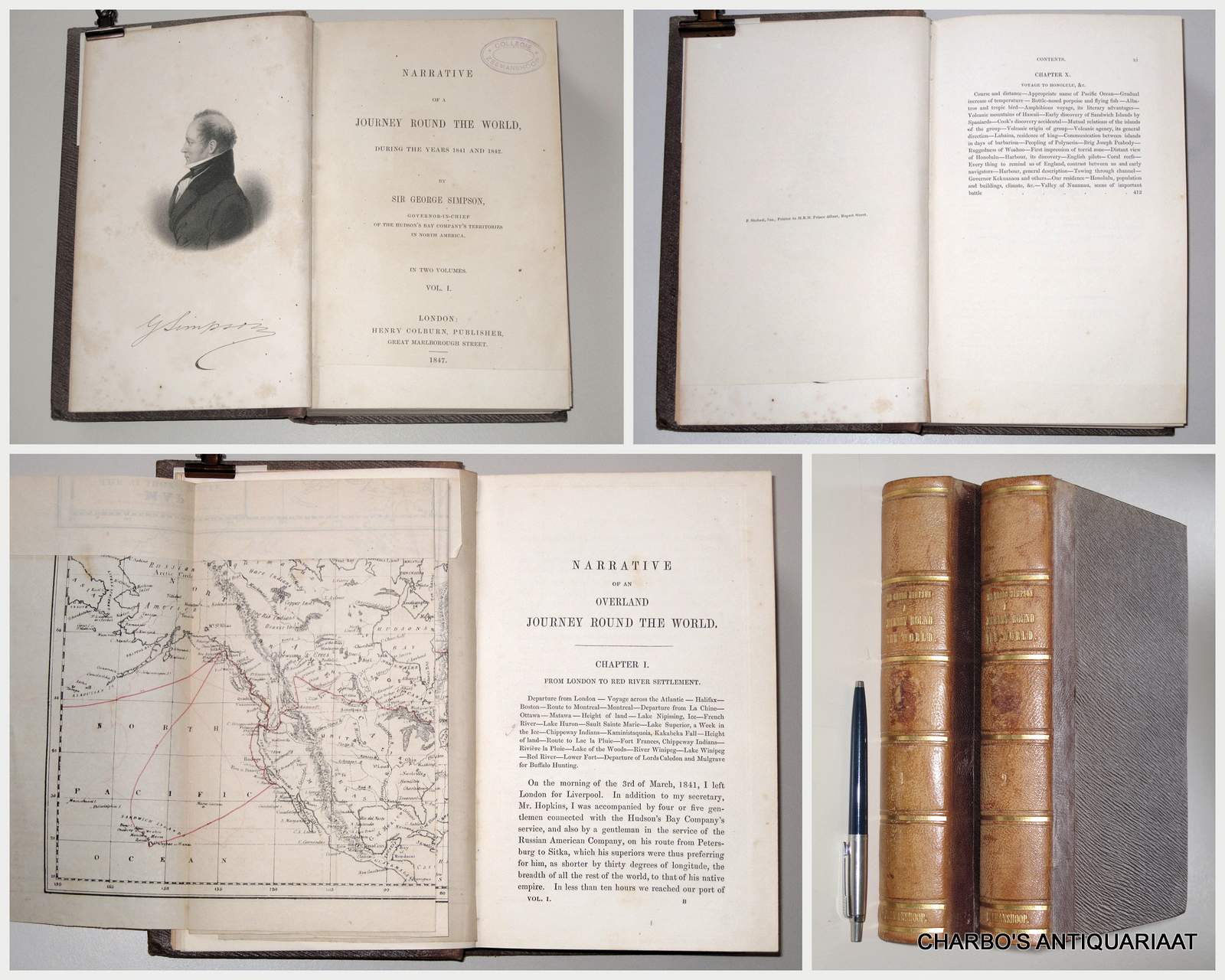 SIMPSON, GEORGE, -  Narrative of a journey round the world,  during the years 1841 and 1842.