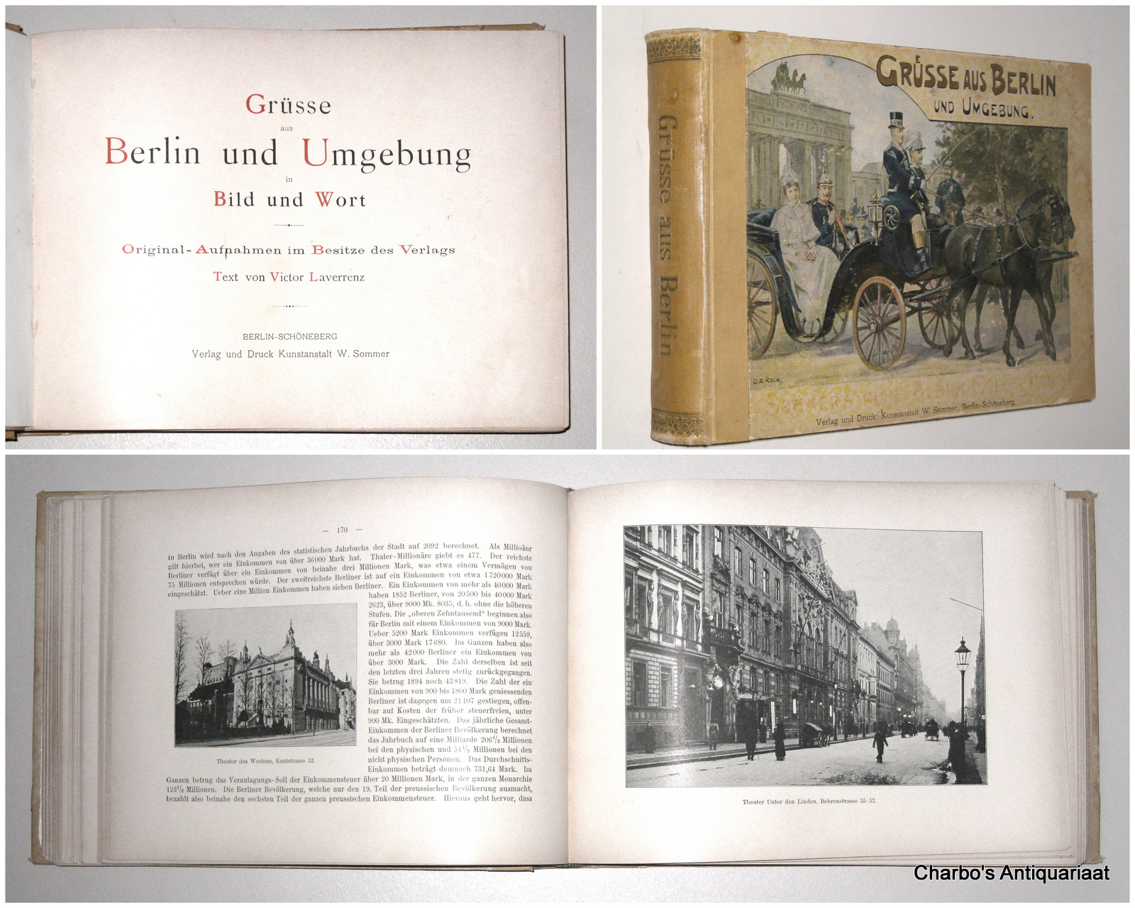 LAVERRENZ, VICTOR (Text), -  Grsse aus Berlin und Umgebung in Bild und Wort. Original-Aufnahmen im Besitze des Verlags.