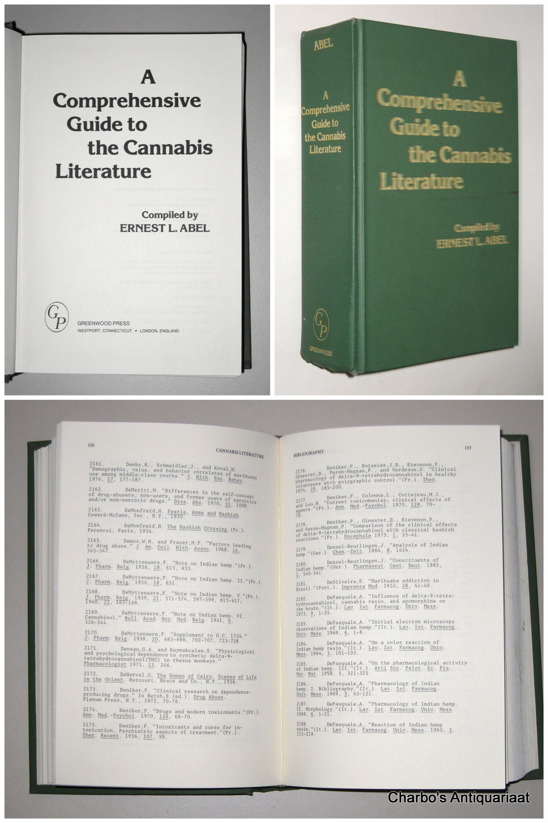 ABEL, ERNEST L., -  A comprehensive guide to the cannabis literature.
