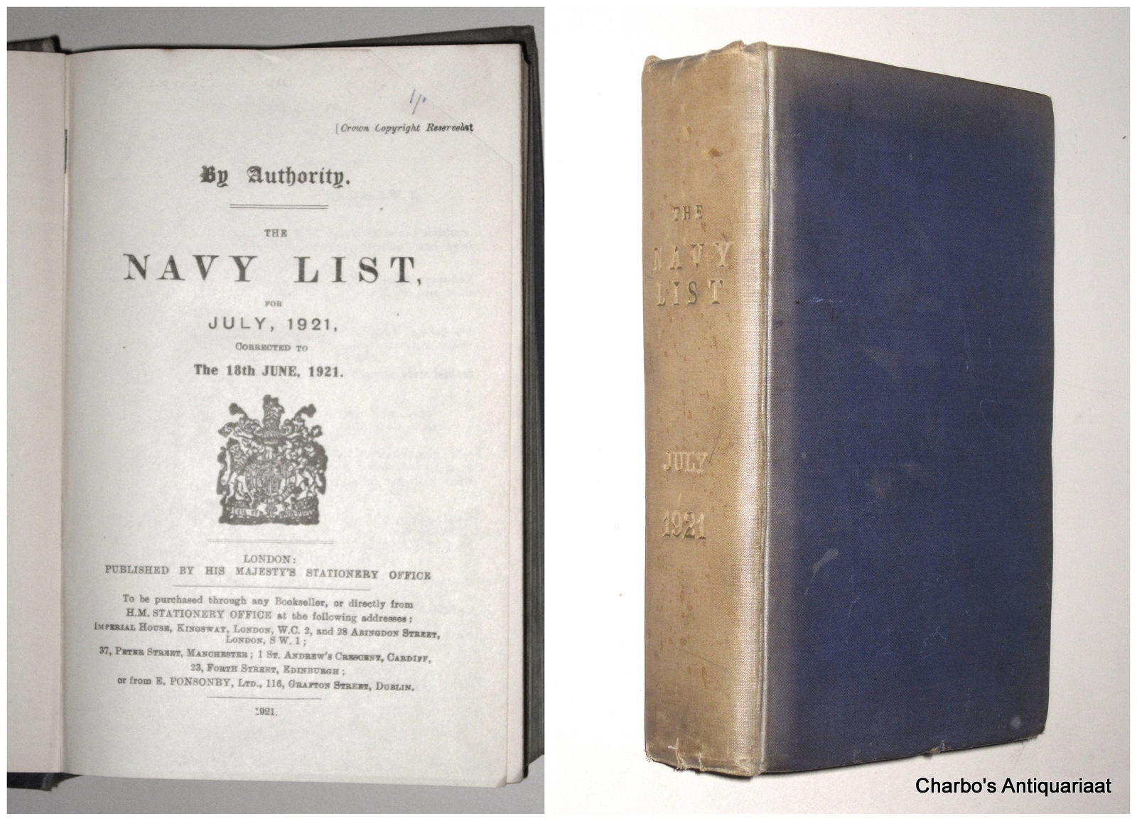 NAVY LIST 1921. -  By authority: The Navy list, for July, 1921, corrected to the 18th June, 1921.