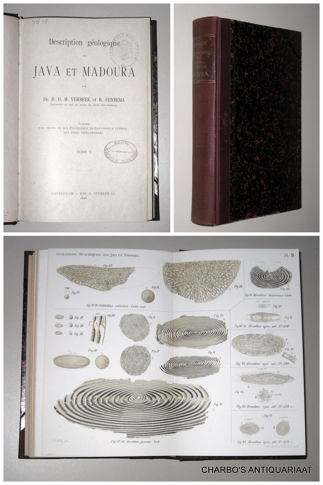 VERBEEK, R.D.M. & FENNEMA, R., -  Description gologique de Java et Madoura . Tome I.