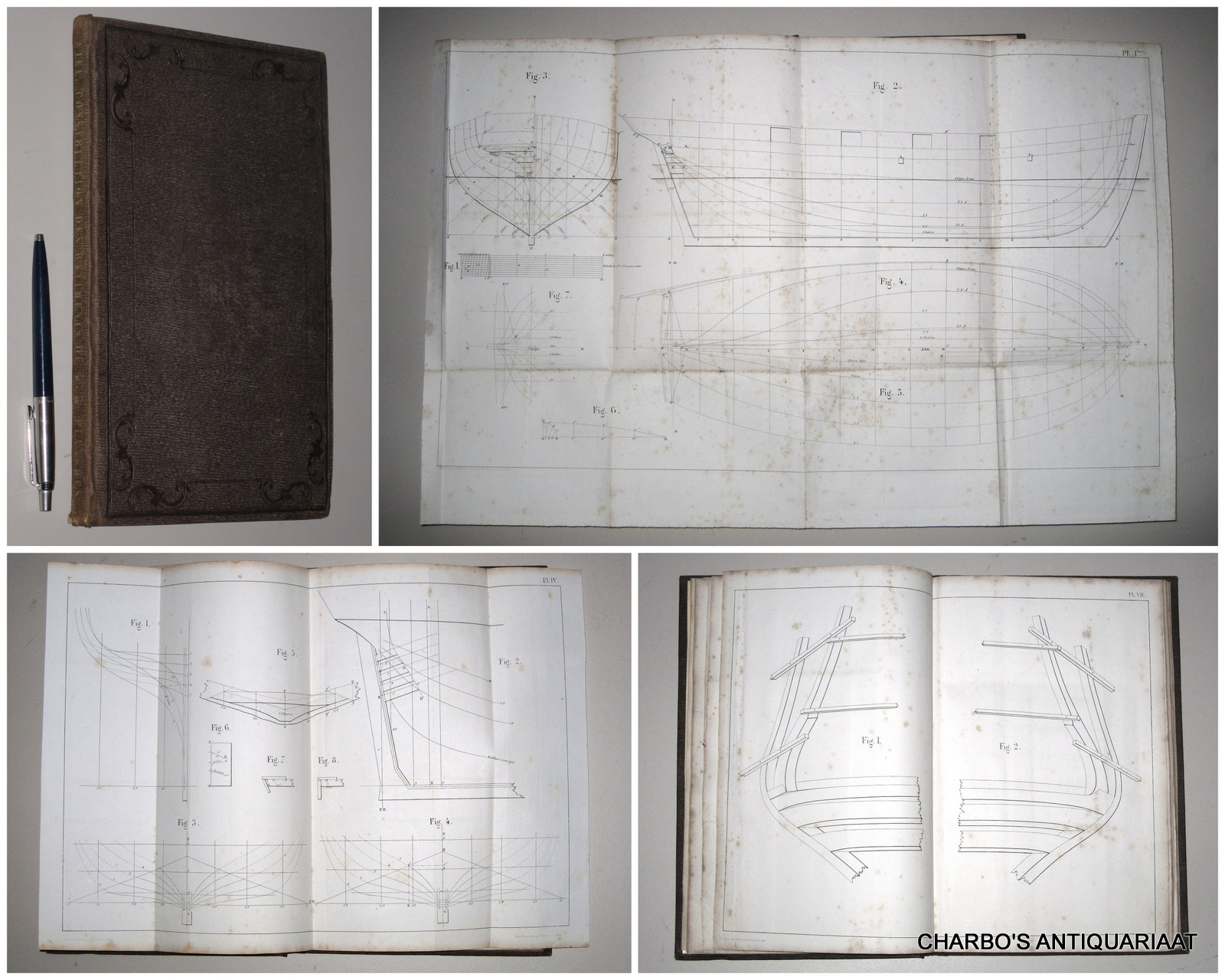 VIEL [JEAN MARIE VICTOR], -  Construction des btiments de mer. Planches.