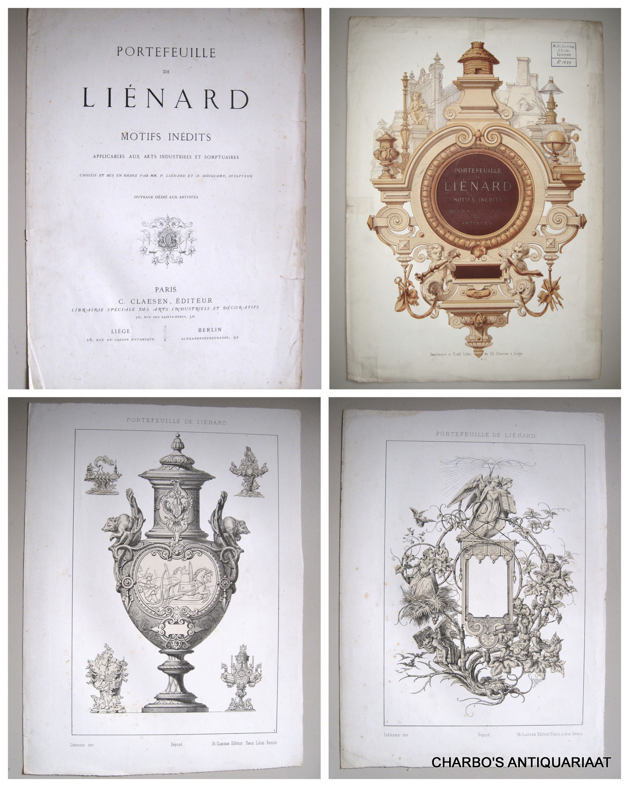 LIENARD, P. & DOUSSAMY, A. (eds.), -  Portefeuille de Linard. Motifs indits, applicables aux arts industriels et somptuaires.