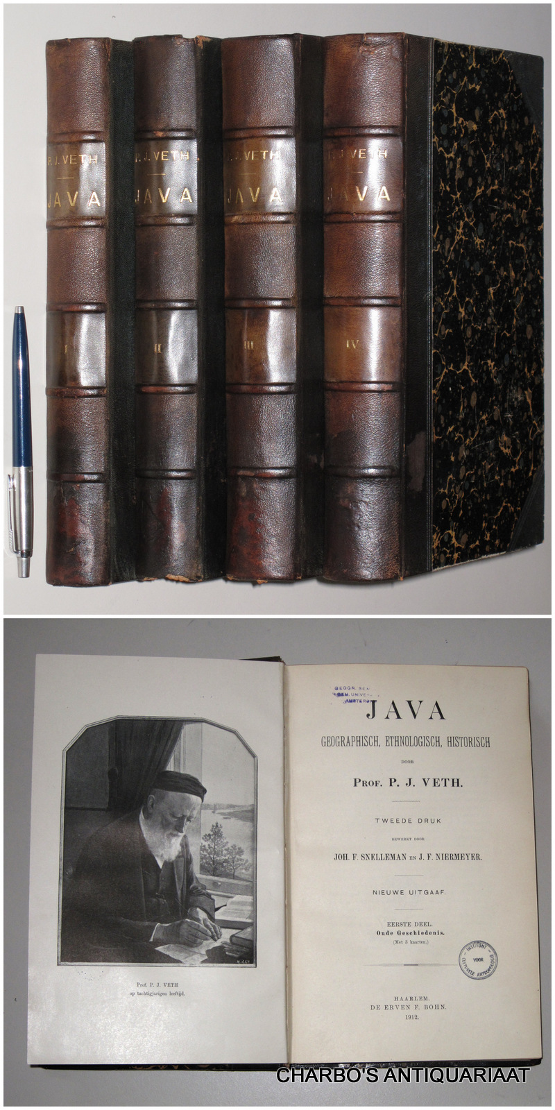 VETH, P.J., -  Java, geographisch, ethnologisch, historisch. (4 vol. set). 2e druk, bewerkt door J.F. Snelleman & J.F. Niermeyer, nieuwe uitg.