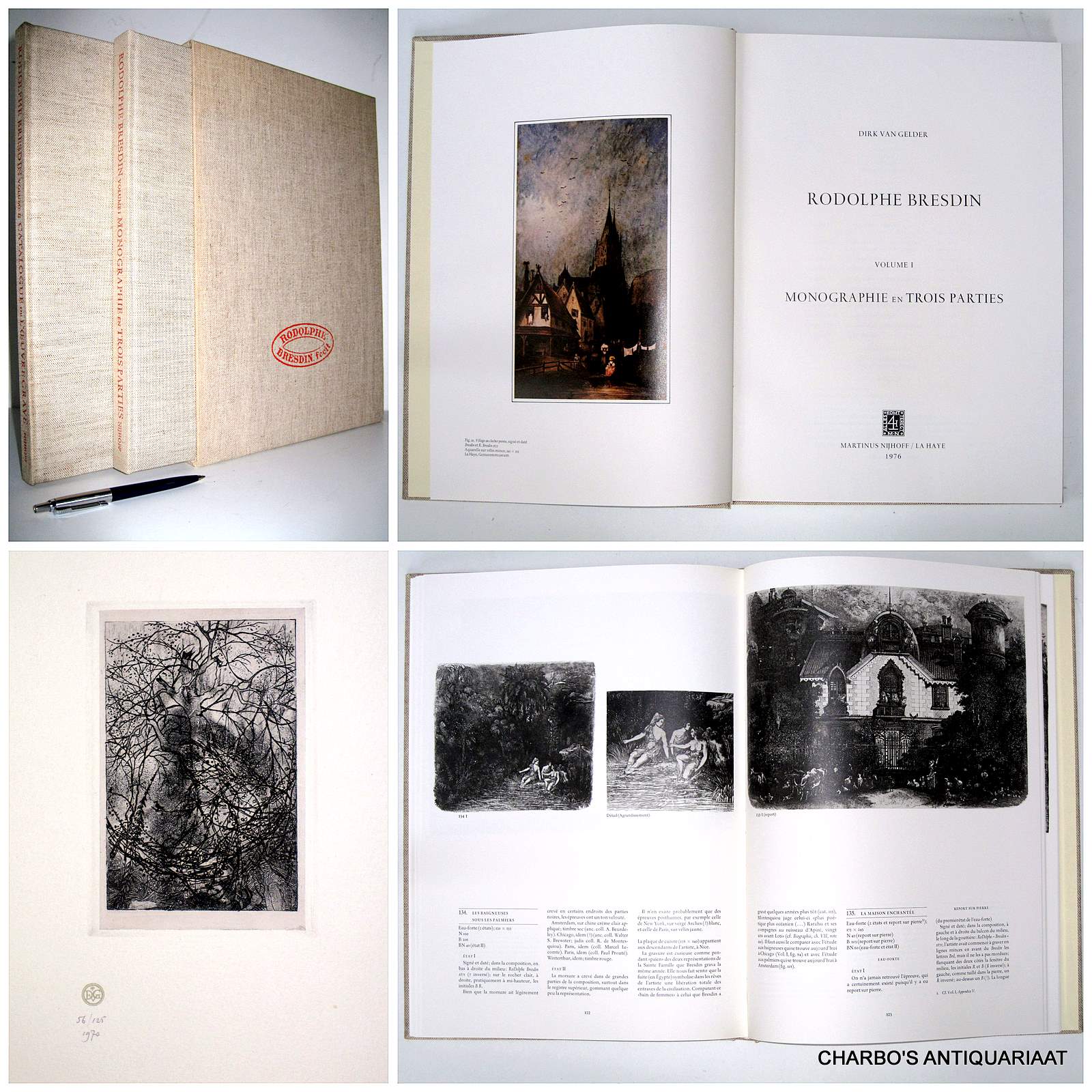 GELDER, DIRK VAN, -  Rodolphe Bresdin. Volume I: Monographie en trois parties; Volume II: Catalogue raisonn de l'oeuvre grav. (2 vol. set, incl. etching in vol. II).