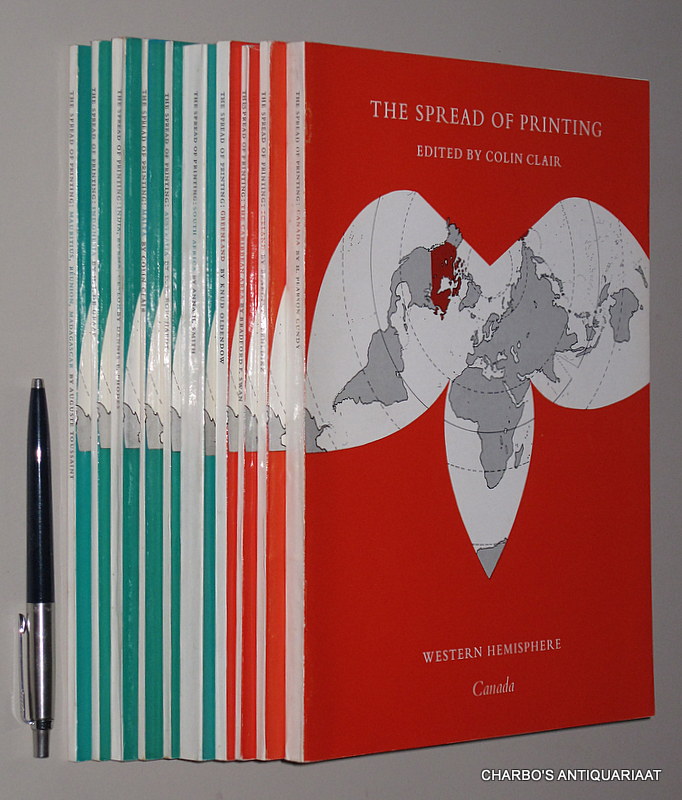 CLAIR, COLIN (ed.), -  The spread of printing. (Full set of 11 vols.).