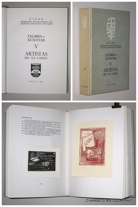 F.I.S.A.E. FEDERATION INTERNATIONALE DES SOCIETES D'AMATEURS D'EX-LIBRIS, -  Exlibris Knstler V. Artistas de ex-libris.
