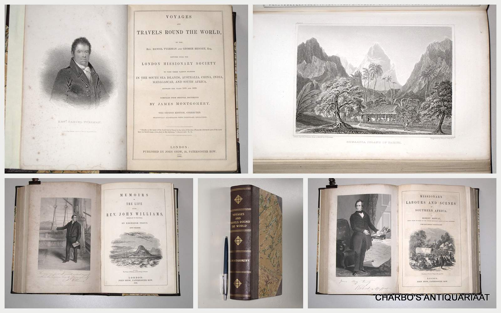 MONTGOMERY, JAMES (ed.), -  Voyages and travels round the world, by the Rev. Daniel Tyerman and George Bennet, Esq., deputed from the London Missionary Society to visit their various stations in the South Sea islands, Australia, China, India, Madagascar, and South Africa, 1821-1829.
