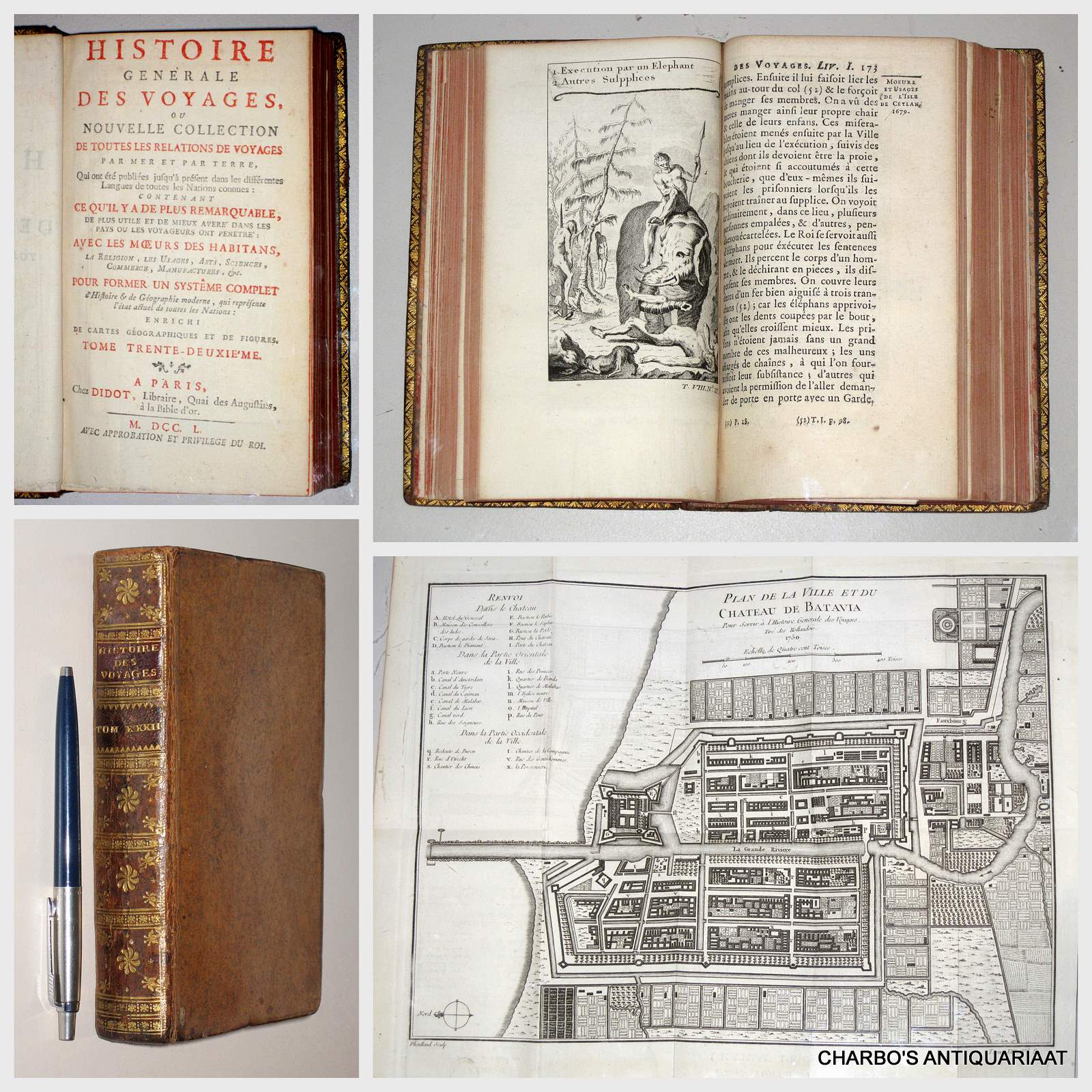 PREVOST D'EXILES, ANTOINE-FRANCOIS, -  Histoire gnrale des voyages, ou nouvelle collection de toutes les relations de voyages par mer et par terre... Tome 32: Voyages des Hollandois et des Franois aux Indes Orientales.