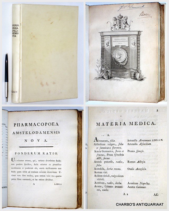 COLLEGII MEDICI AMSTELODAMENSIS, S., -  Pharmacopoea Amstelodamensis nova.