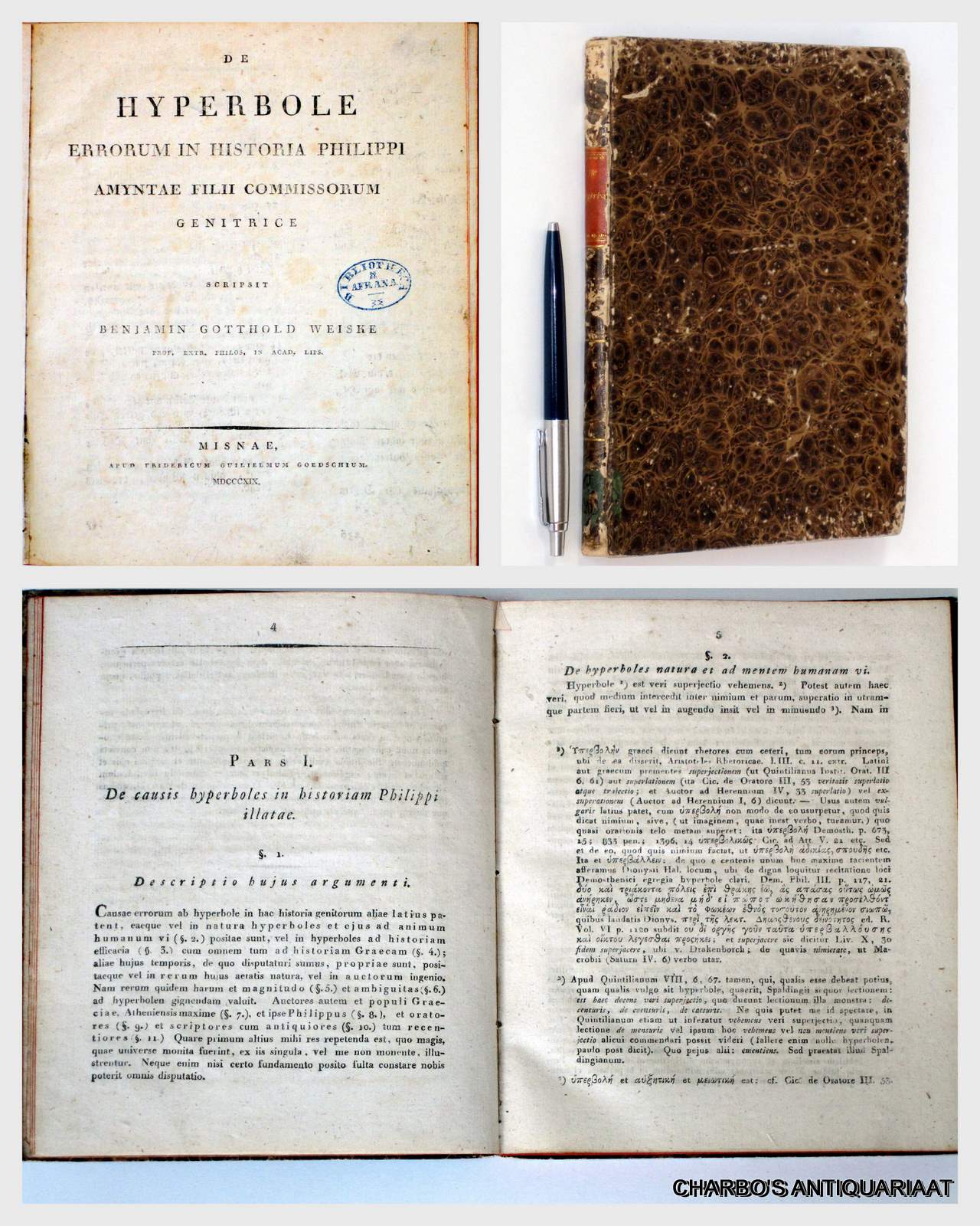 WEISKE, BENJAMIN GOTTHOLD, -  De hyperbole errorum in historia Philippi Amyntae filii commissorum genitrice. (Pars I-III).