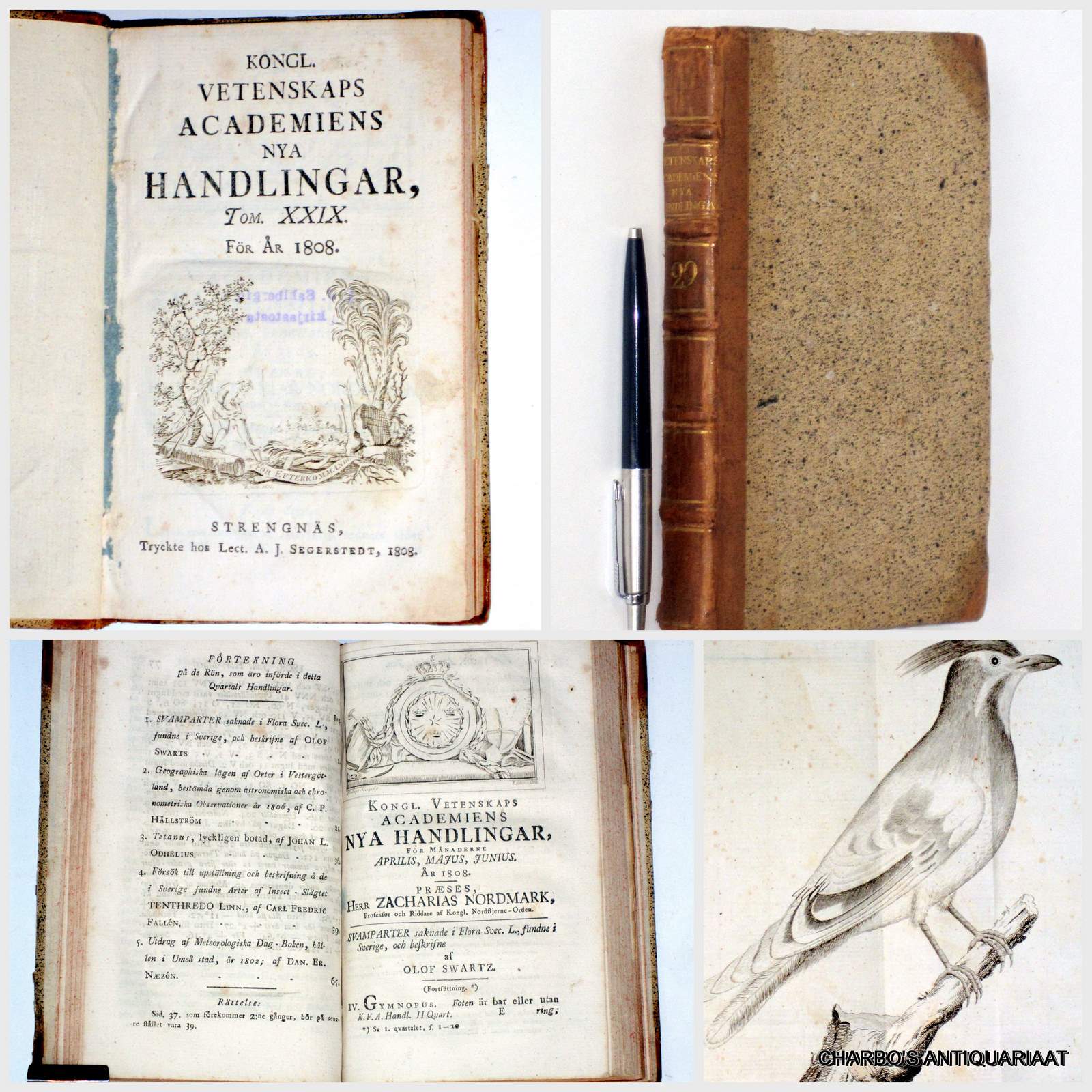 VARIOUS AUTHORS, -  Kongl. Vetenskaps Academiens nya handlingar, tom. XXIX fr r 1808.