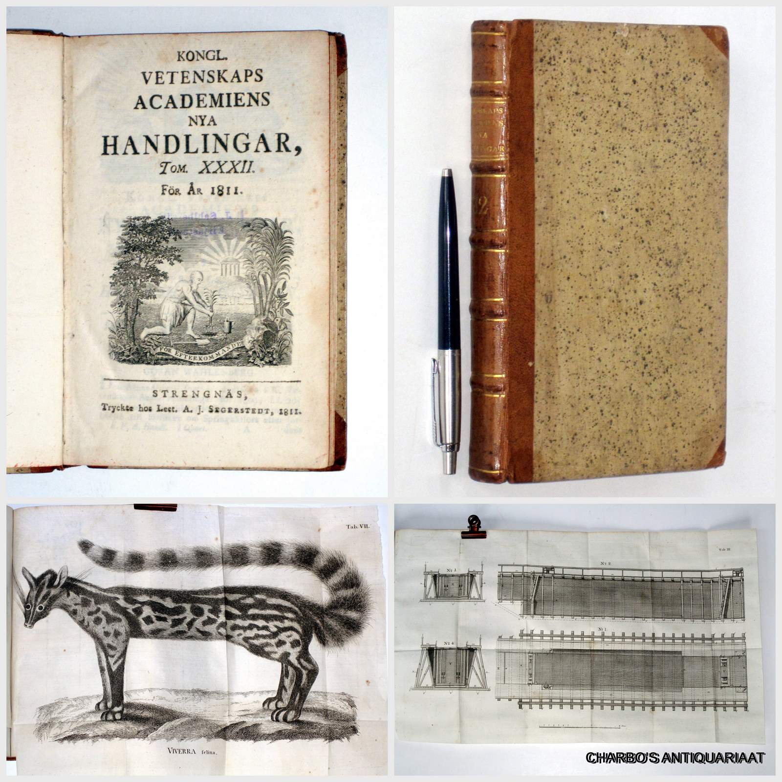 VARIOUS AUTHORS, -  Kongl. Vetenskaps Academiens nya handlingar, tom. XXXII fr r 1811.