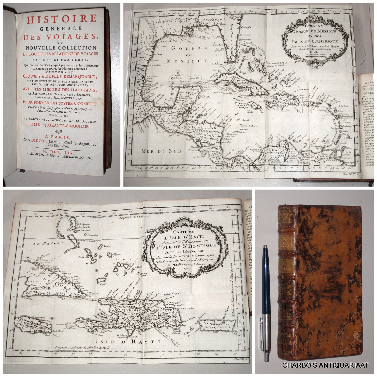 PREVOST D'EXILES, ANTOINE-FRANCOIS, -  Histoire gnrale des voyages, ou nouvelle collection de toutes les relations de voyages par mer et par terre... Tome 45: Premiers voages, dcouvertes et tablissemens des Europens en Amrique.