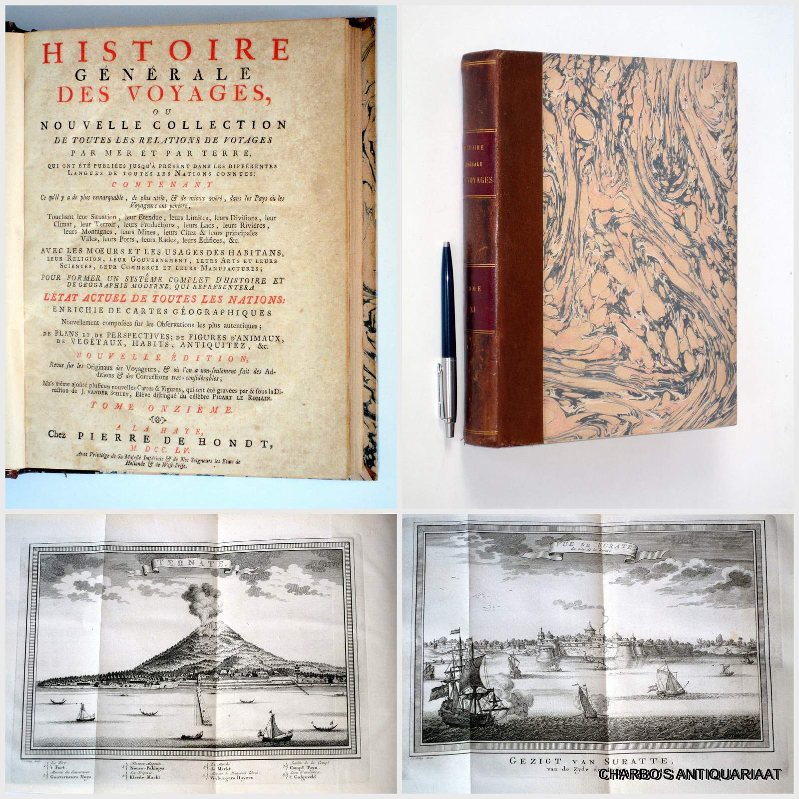 PREVOST D'EXILES, ANTOINE-FRANCOIS (BOIS, J.P.J. DU, ed.), -  Histoire gnrale des voyages, ou nouvelle collection de toutes les relations de voyages par mer et par terre... Tome onzime: Voyages des Hollandois aux Indes Orientales (suite) & Voyages des Franois aux Indes Orientales.