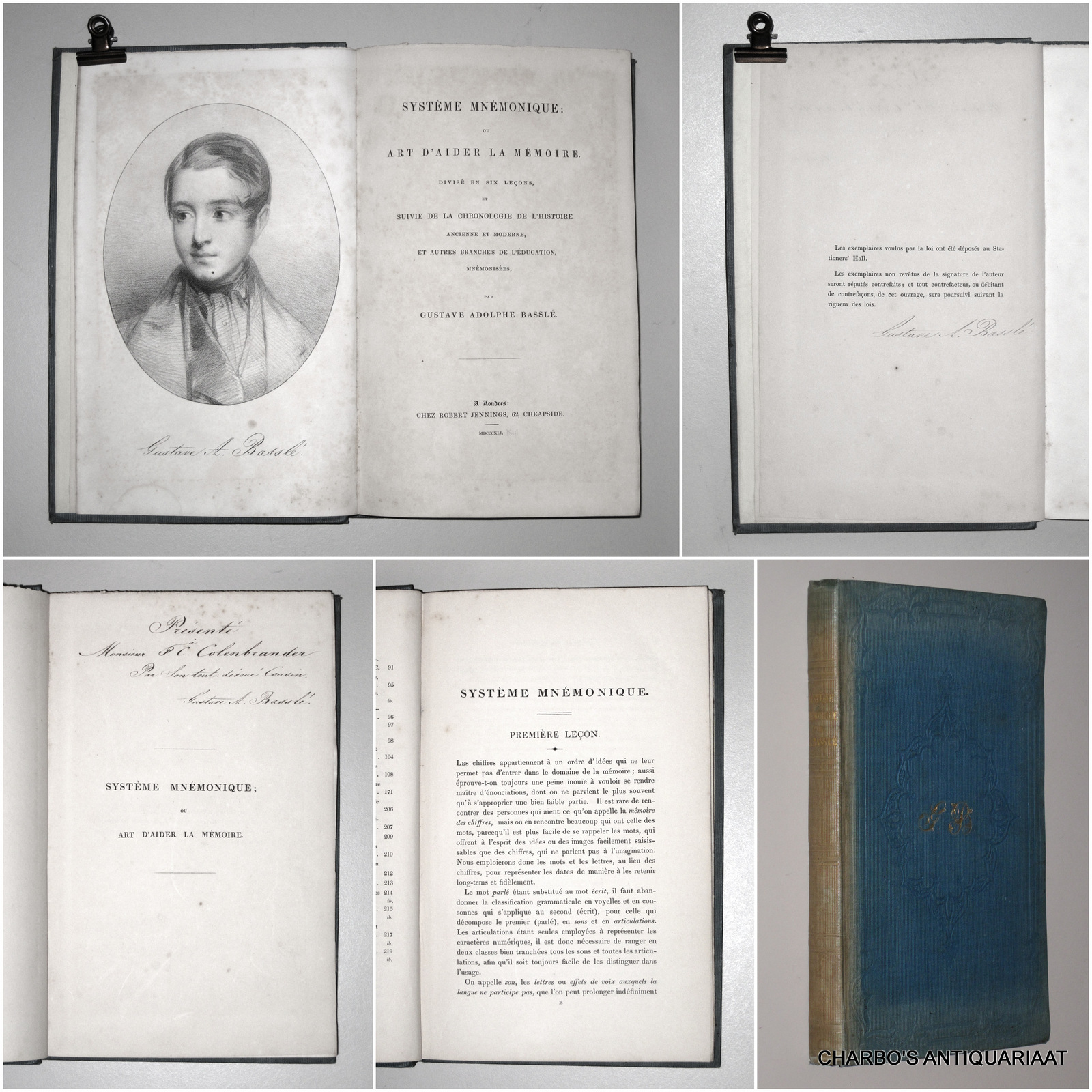 BASSLE, GUSTAVE ADOLPHE, -  Systme mnemonique: ou art d'aider la mmoire.