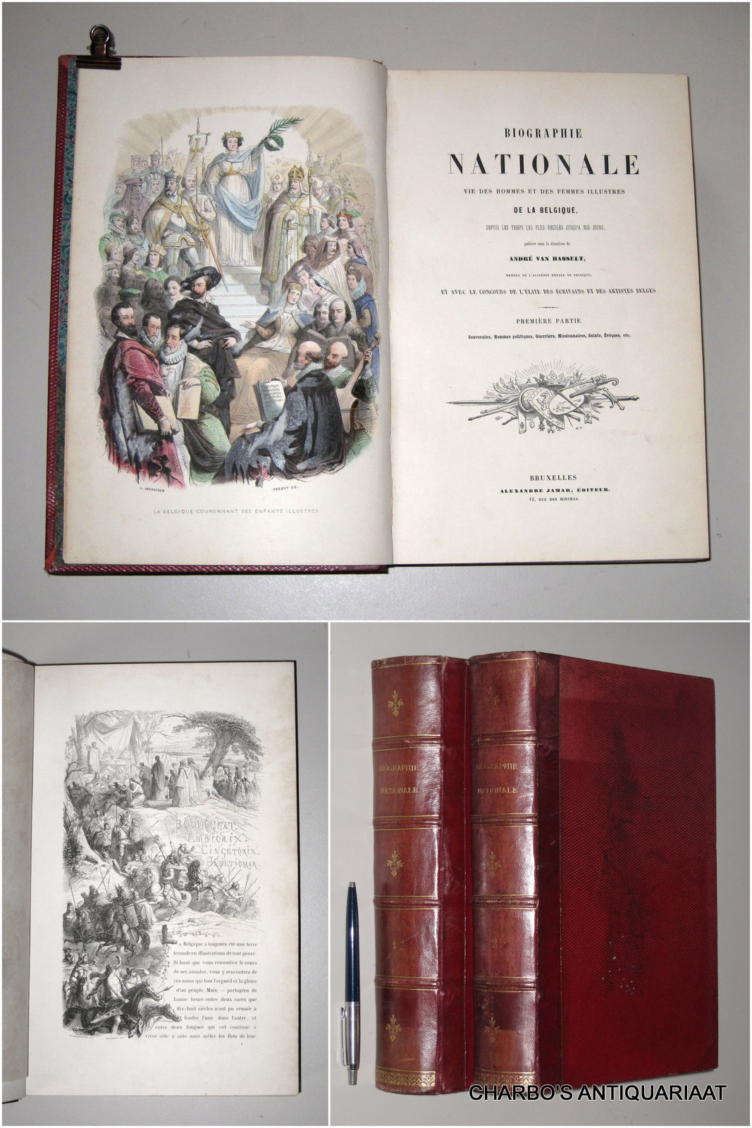 VAN HASSELT, ANDRE, -  Biographie nationale. Vie des hommes et des femmes illustres de la Belgique, depuis les temps les plus reculs jusqu' nos jours. (2 vol. set).