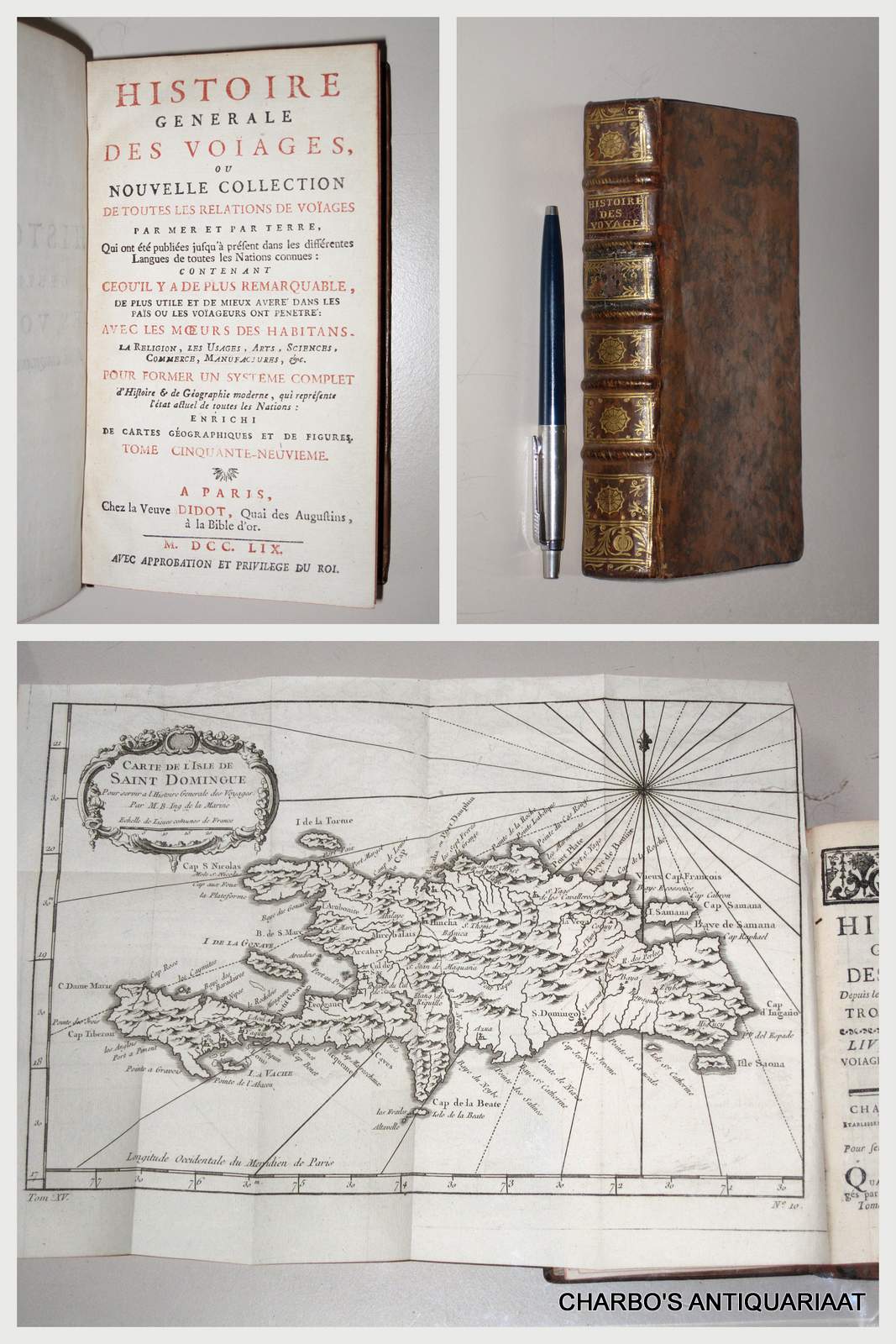 PREVOST D'EXILES, ANTOINE-FRANCOIS, -  Histoire gnrale des voyages, ou nouvelle collection de toutes les relations de voyages par mer et par terre... Tome 59: Voyages et tablissemens aux Antilles.
