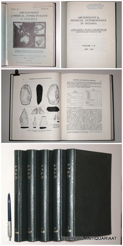 ELKIN, A.P. (ed.), -  Archaeology & Physical Anthropology in Oceania, vols. 1-5, 1966-1970. A journal devoted to the study of the archaeology and physical anthropology of Australia, New Guinea, South East Asia and the islands of the Pacific Ocean.