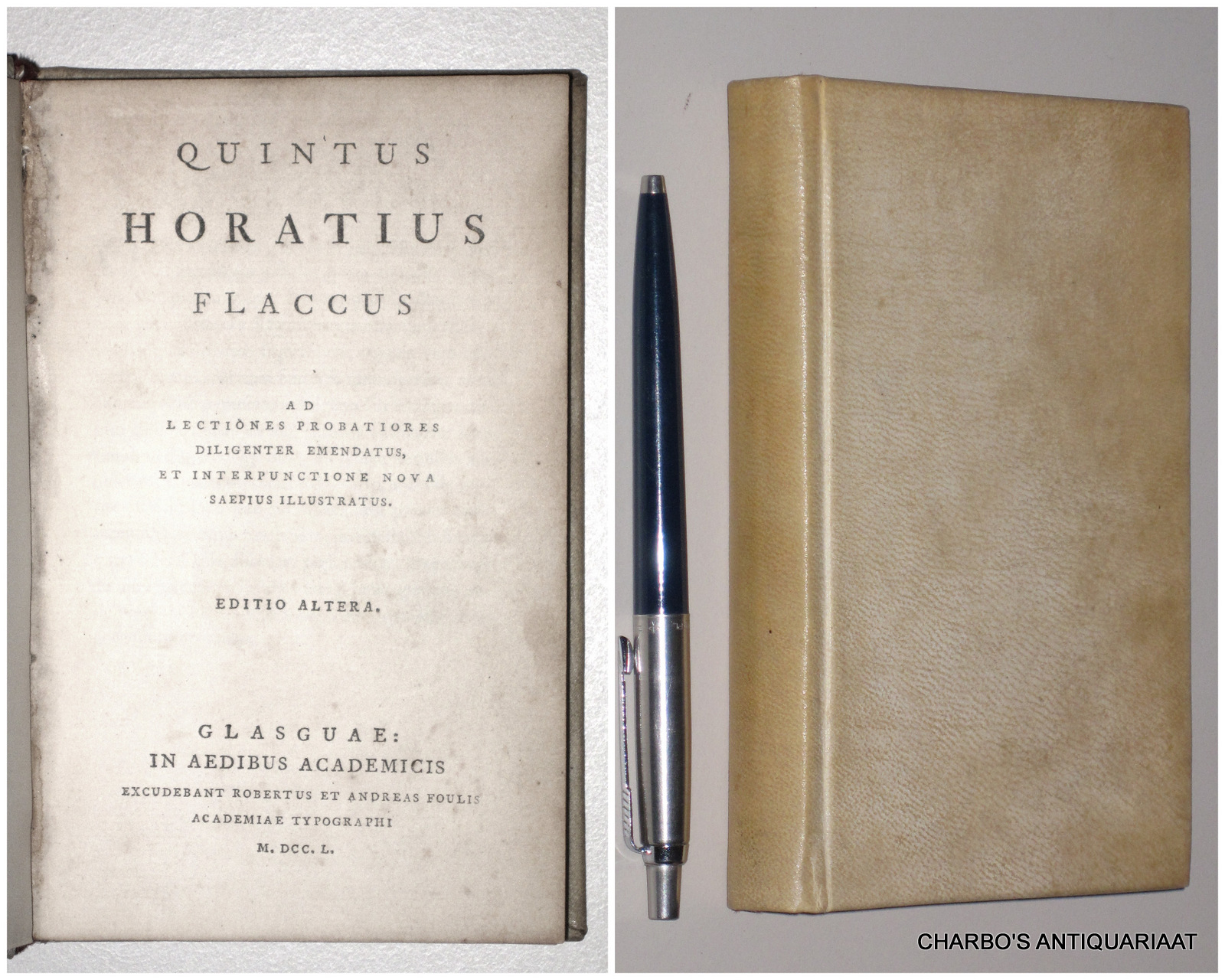 HORATIUS FLACCUS, QUINTUS, -  Quintus Horatius Flaccus ad lectiones probatiores diligenter emendatus, et interpunctione nova saepius illustratus. Editio altera.