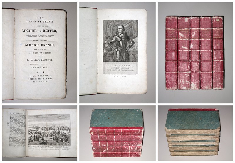 BRANDT, GERARD, -  Het leven en bedryf van den Heere Michiel de Ruiter, Hertog, Ridder, &c., Lieutenant Admiraal van Hollandt en West-Vrieslandt. (5 vol. set). Op nieuw uitgegeven door E.M. Engelberts.