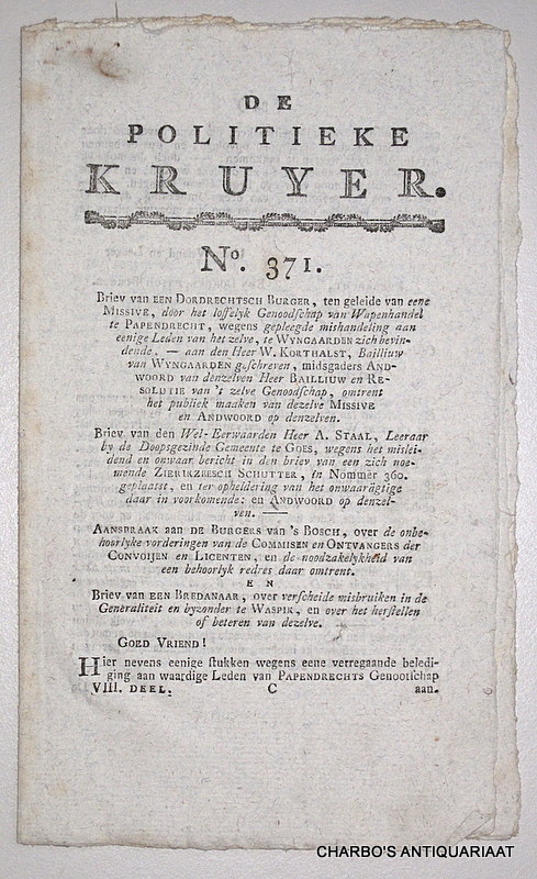 N/A, -  De politieke kruyer, No. 371.