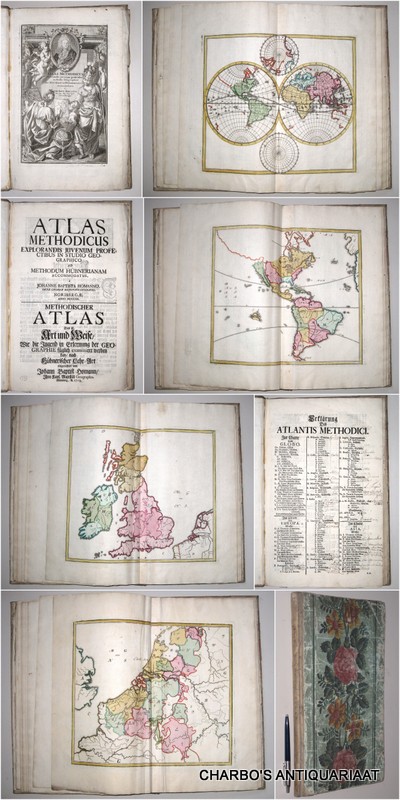 HOMANN, JOHANN BAPTIST, -  Atlas methodicus explorandis juvenum profectibus in studio geographico ad methodum Hbnerianam. Methodischer Atlas. Das ist Art und Weise, wie die Jugend in Erlernung der Geographie fglich examiniret werdenkan / nach Hbnerischer Lehr-Art.
