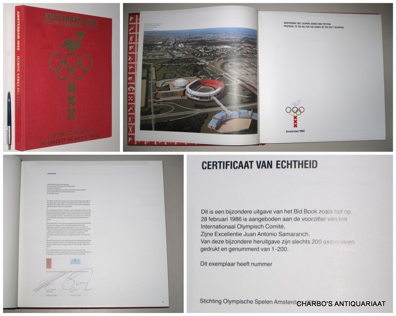 OLYMPICS. -  Amsterdam 1992 Olympic games and festival. Proposal to the  IOC for the Games of the XXVth Olympiad.