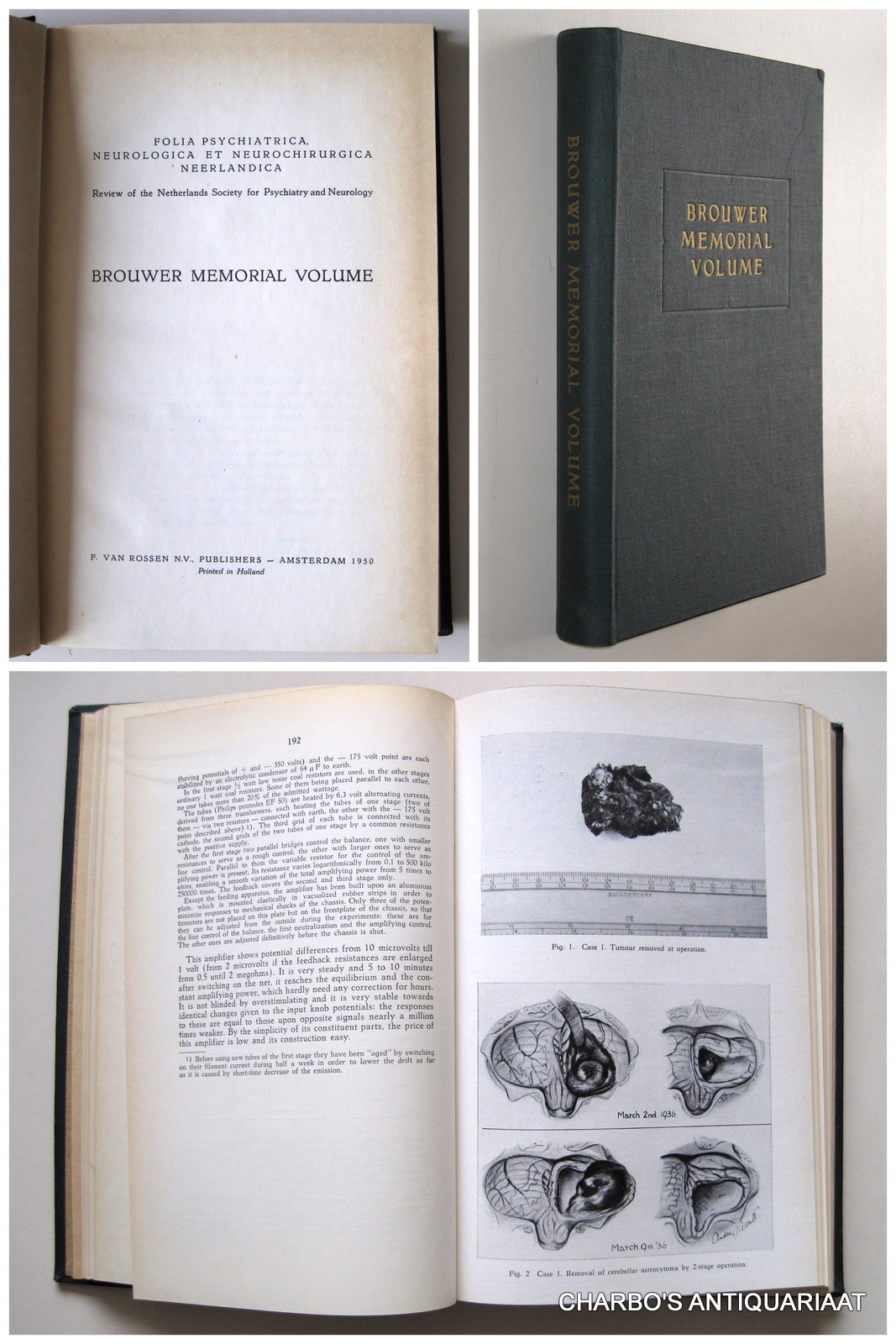 VARIOUS AUTHORS, -  Brouwer memorial volume.