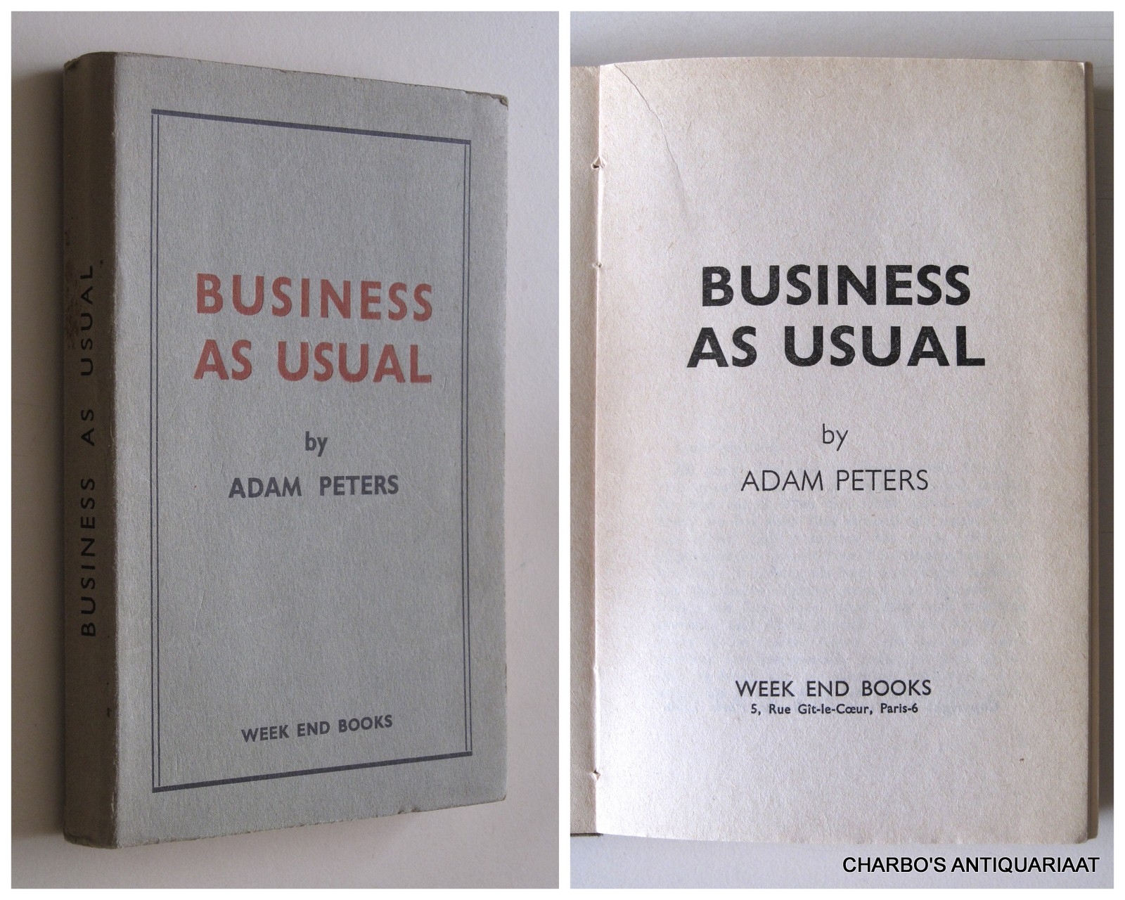 PETERS, ADAM, -  Business as usual.