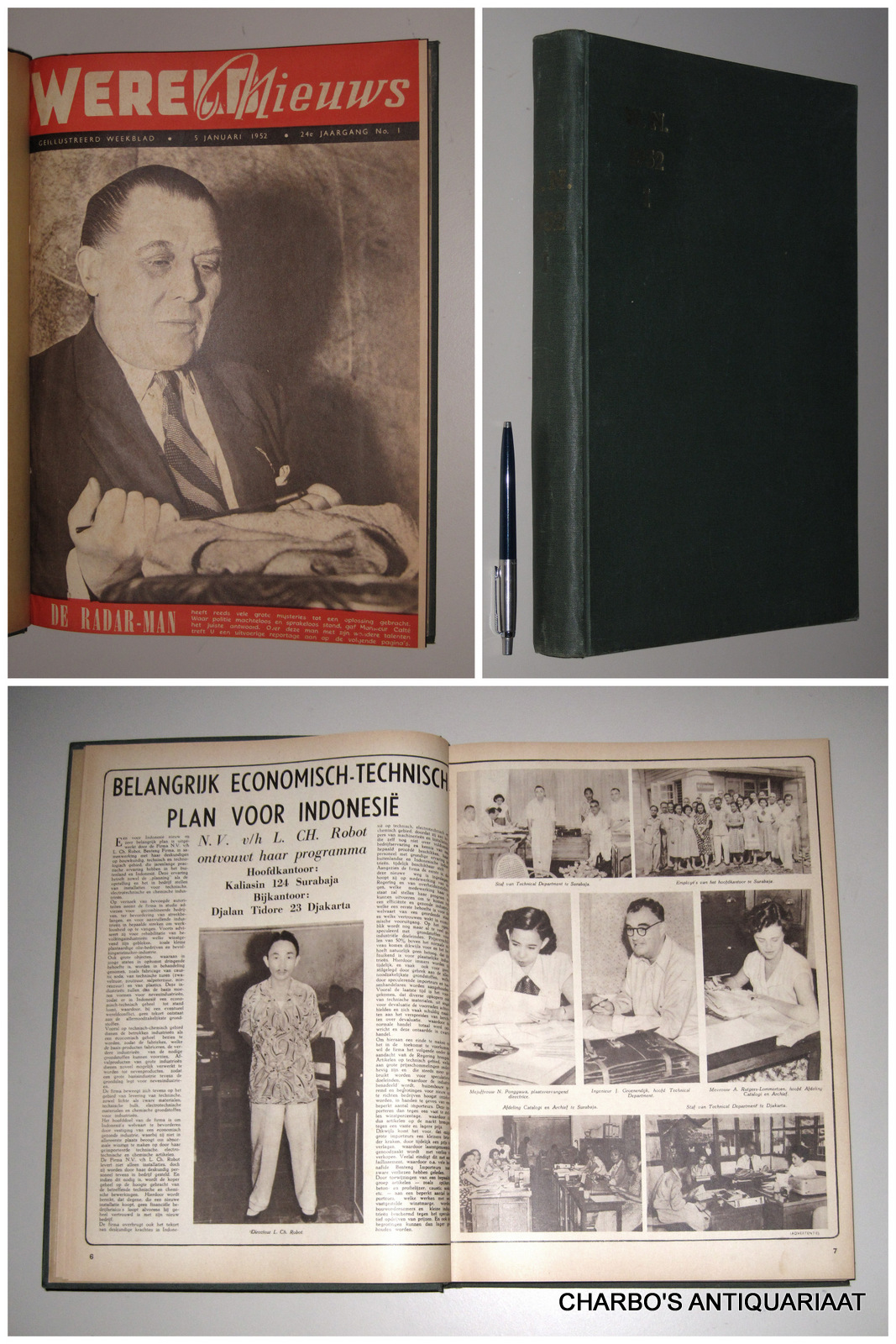 STAM, W.J.M. (hoofdred.), -  Wereldnieuws. Gellustreerd weekblad. 24e jaargang nrs. 1-21 (Jan.-Mei 1952).