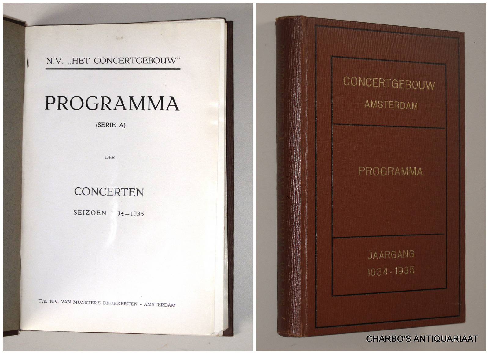 CONCERTGEBOUW, N.V. HET, -  Programma (serie A) der concerten seizoen 1934-1935.