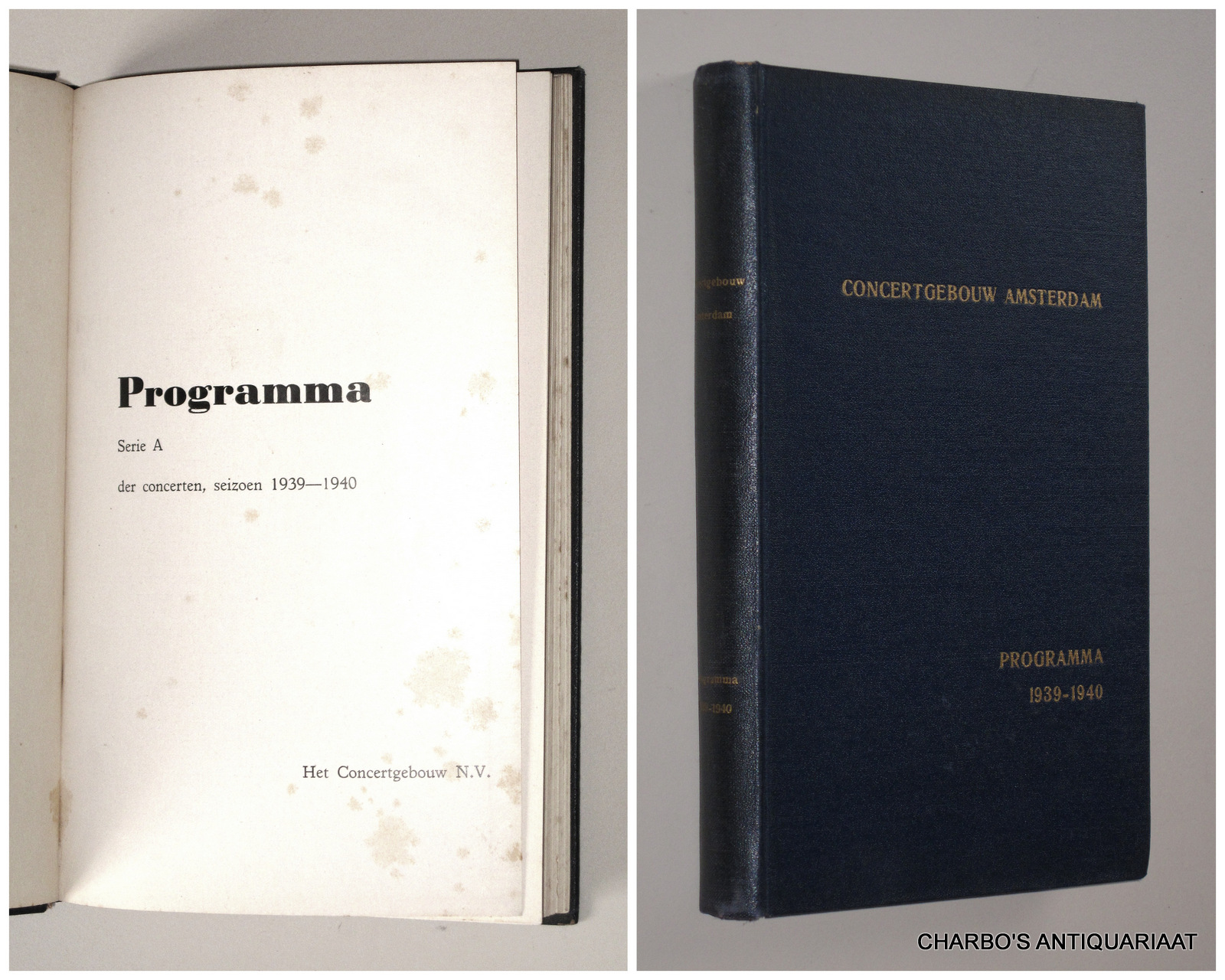 CONCERTGEBOUW, N.V. HET, -  Programma (serie A) der concerten seizoen 1939-1940.