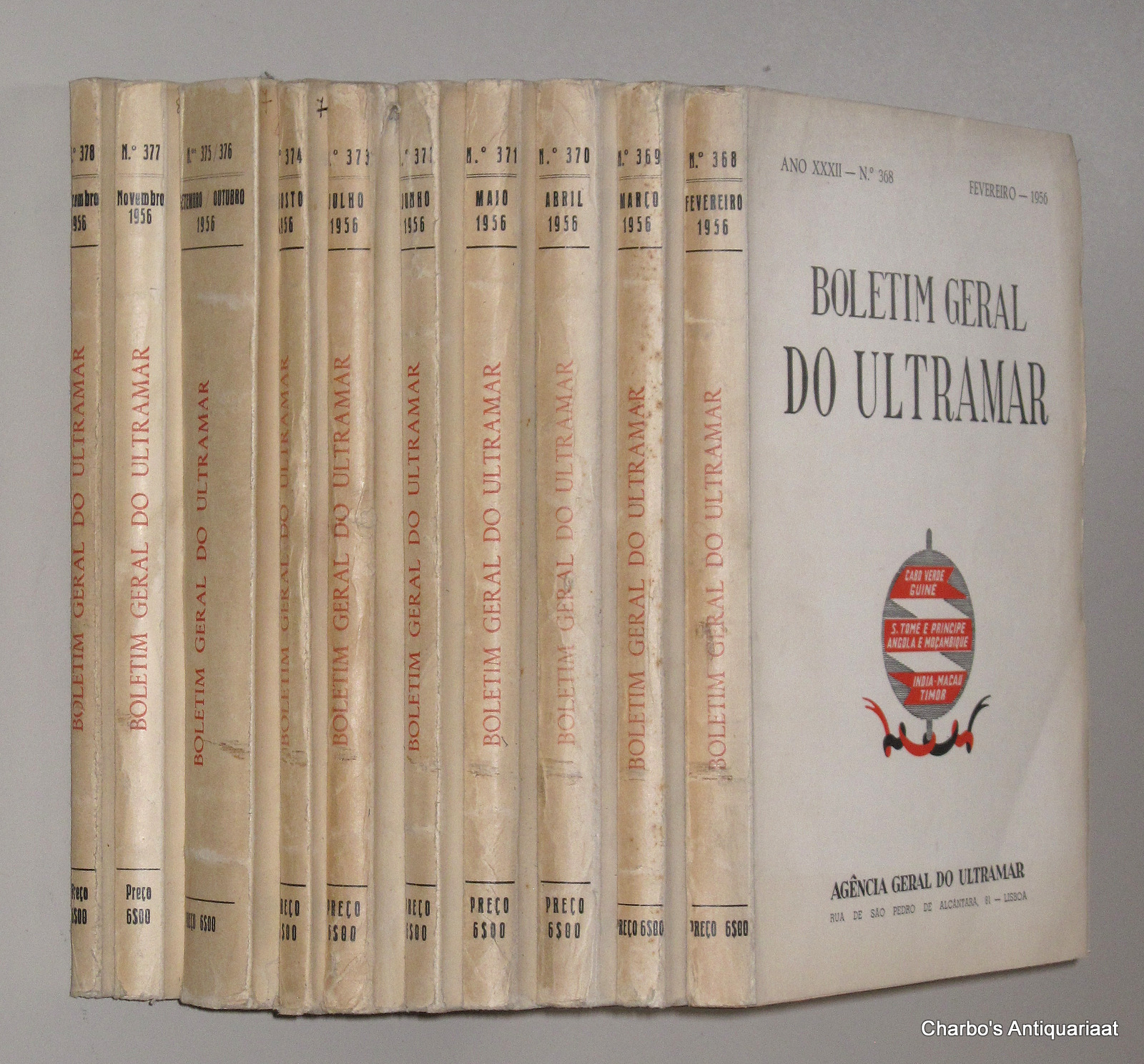 AGENCIA GERAL DO ULTRAMAR, -  Boletim Geral do Ultramar, ano XXXII No.368, Fevereiro - No. 378, Dezembro 1956.