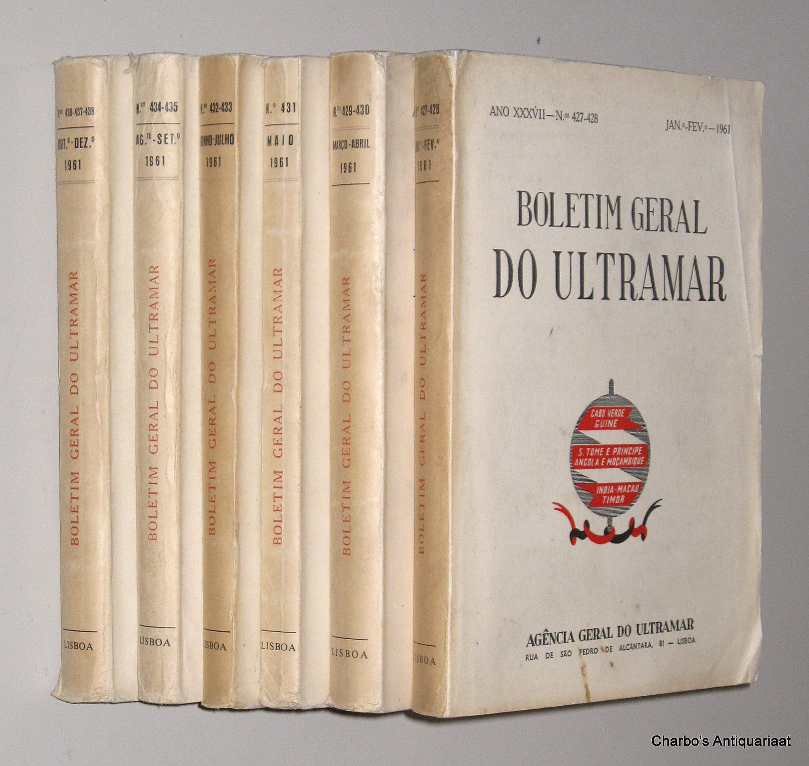 AGENCIA GERAL DO ULTRAMAR, -  Boletim Geral do Ultramar, ano XXXVII No. 427, Janeiro - No. 438, Dezembro 1961.