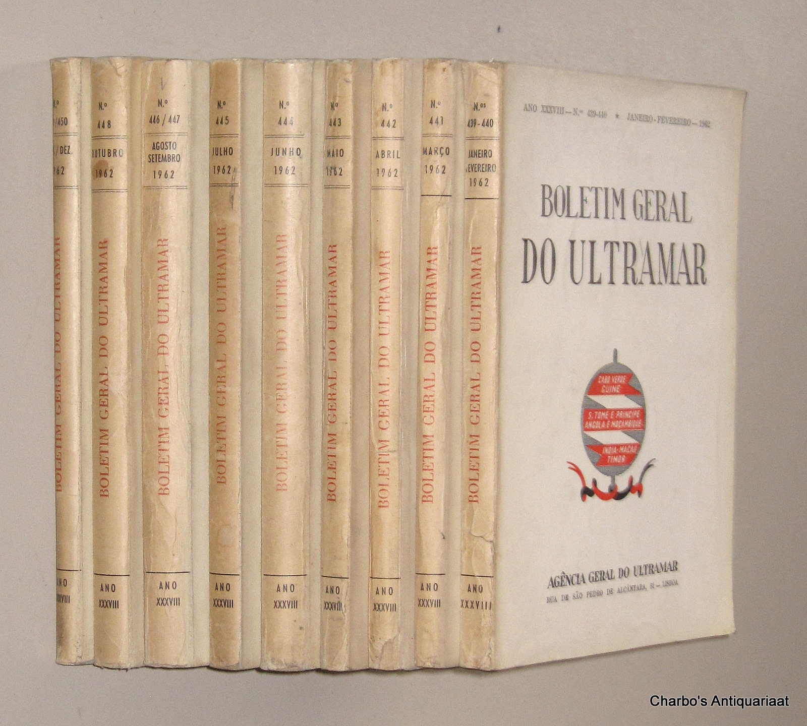 AGENCIA GERAL DO ULTRAMAR, -  Boletim Geral do Ultramar, ano XXXVIII No. 439, Janeiro - No. 450, Dezembro 1962.