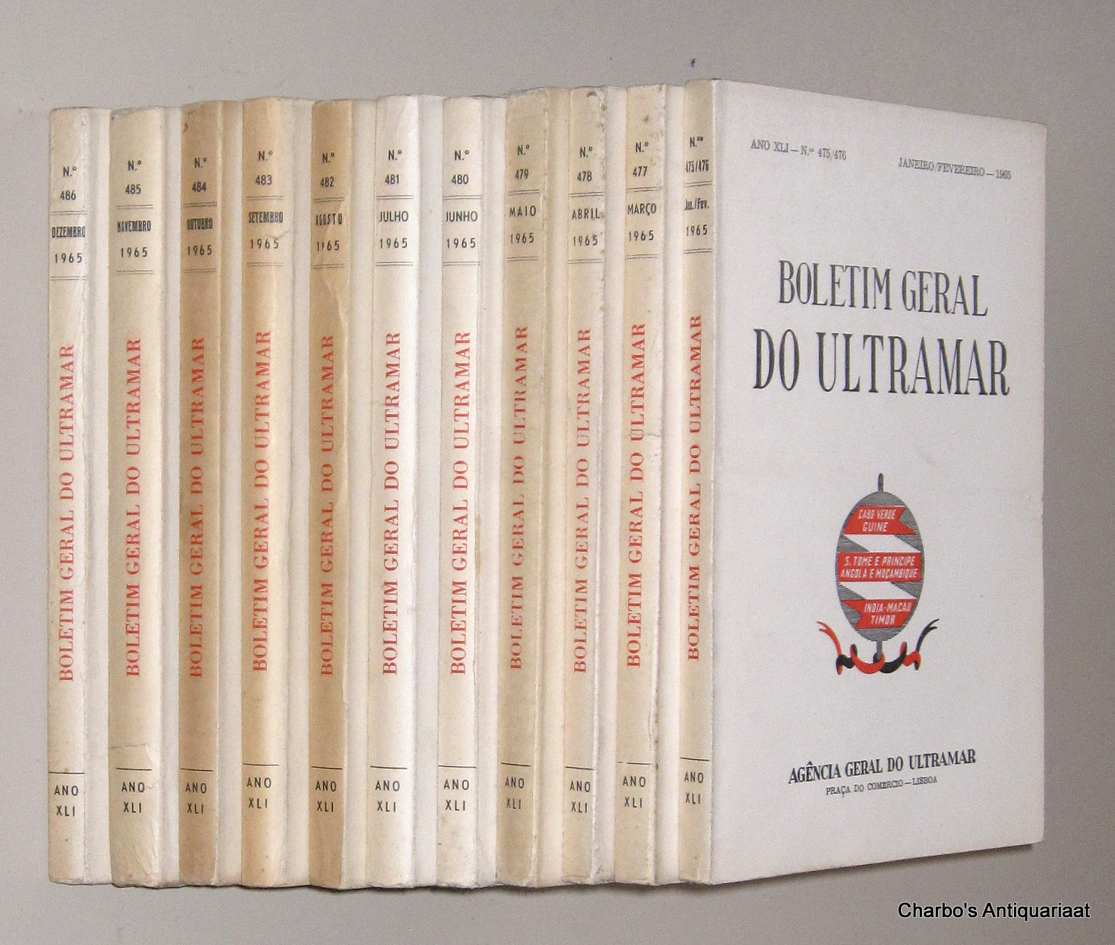 AGENCIA GERAL DO ULTRAMAR, -  Boletim Geral do Ultramar, ano XLI No. 475, Janeiro - No. 486, Dezembro 1965.