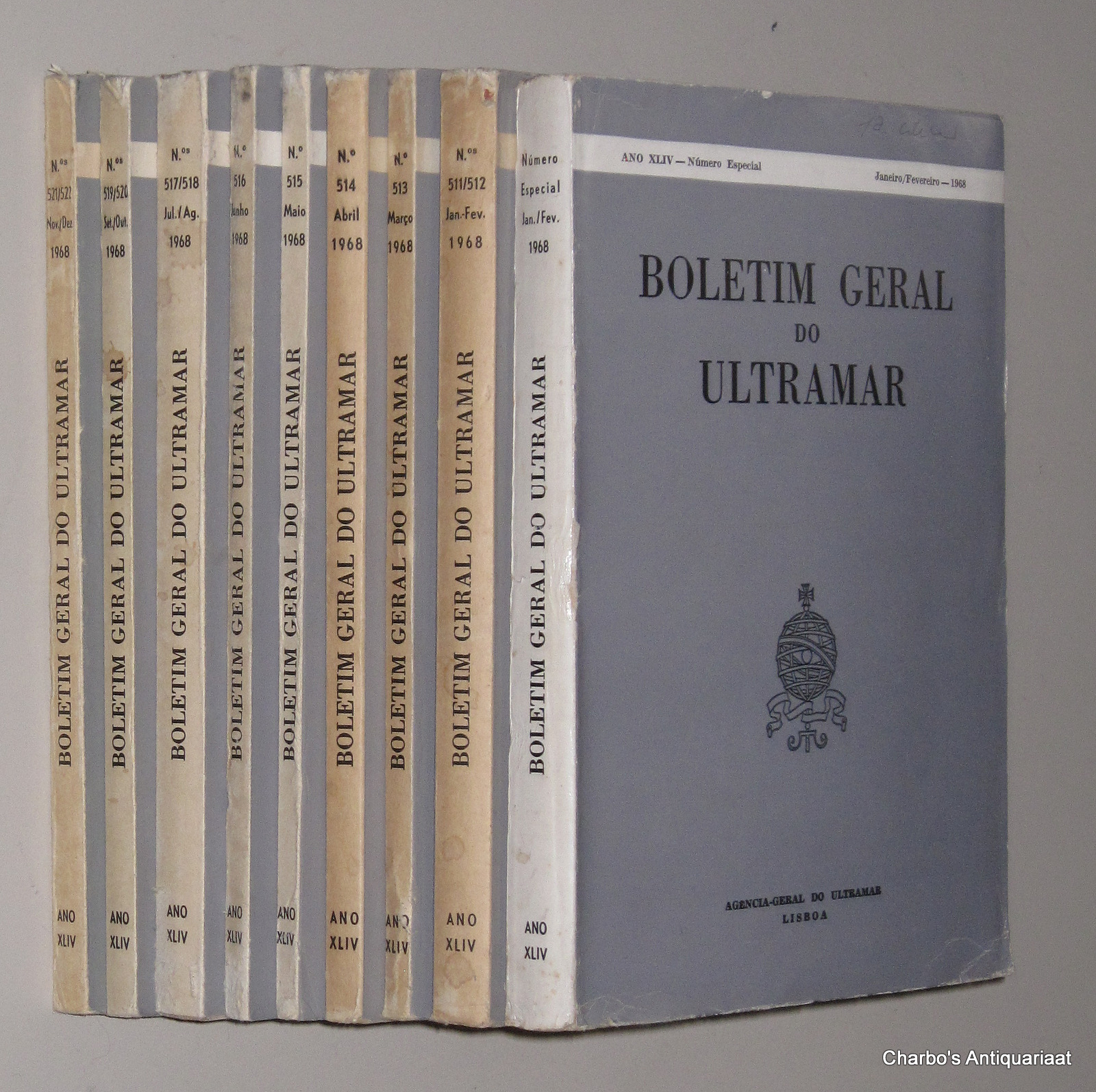 AGENCIA GERAL DO ULTRAMAR, -  Boletim Geral do Ultramar, ano XLIV No. 511, Janeiro - No. 522, Dezembro 1968.