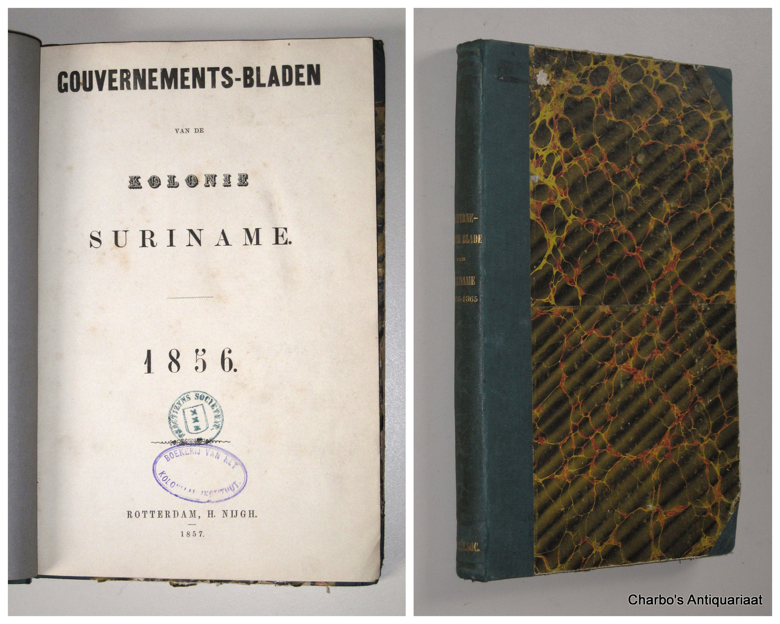 SURINAME. -  Gouvernements-bladen van de Kolonie Suriname 1856-1865.